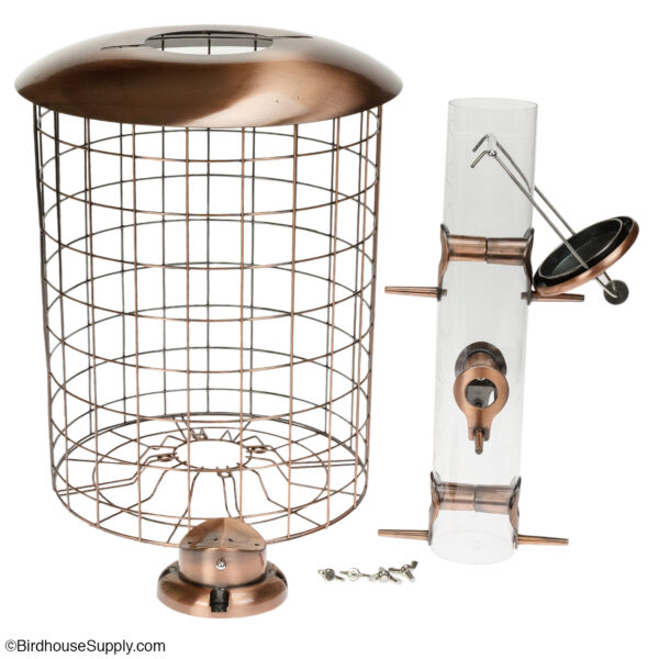 Woodlink Brushed Copper Caged 6 Port Bird Feeder