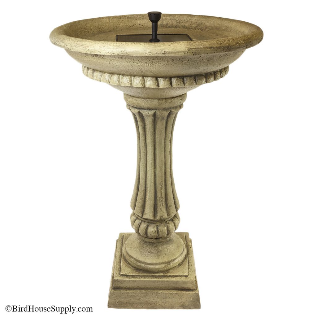 Ashbourne Solar Bird Bath with Granite Finish